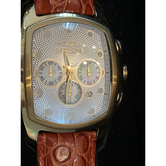 Invicta 14314 Limited Edition Watch 4 Leather Bands Box Papers Quartz Gold Tone main image 9